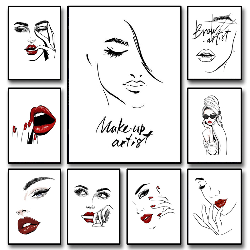 Makeup Is Beauty Quotes - Fashion Makeup Poster Sexy Beauty Woman