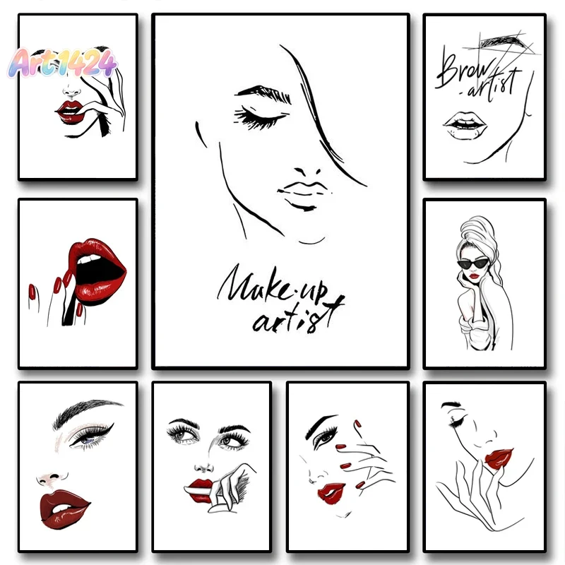 Makeup Is Beauty Quotes - Fashion Makeup Poster Sexy Beauty Woman