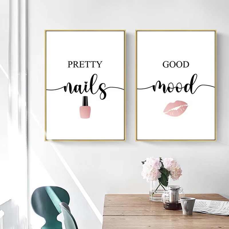 Makeup Is Beauty Quotes - Nordic Pink Women Red Lips Nail