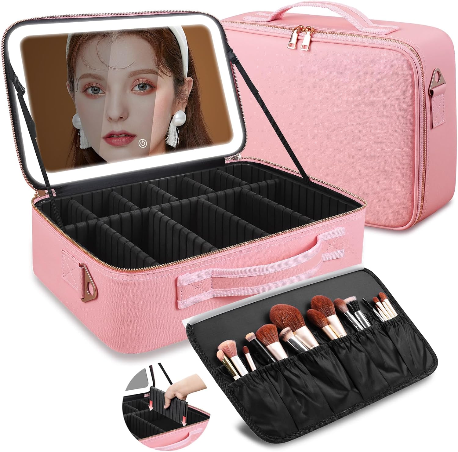 Beauty Makeup Bag - Large Capacity Makeup Bag 15''X11'' with