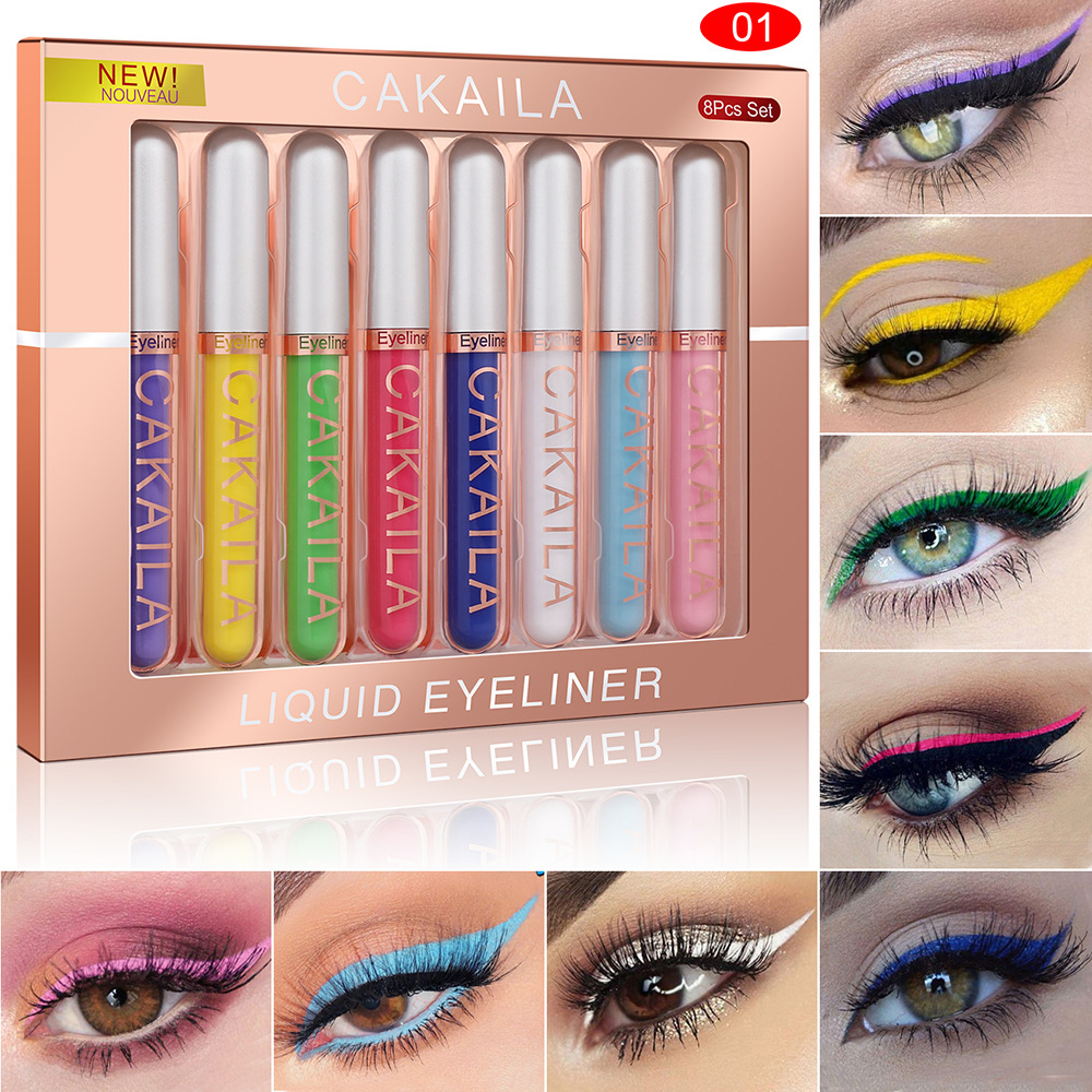 8-Color Set Waterproof Eyeline - Beauty Makeup Eyeshadow recension och pris