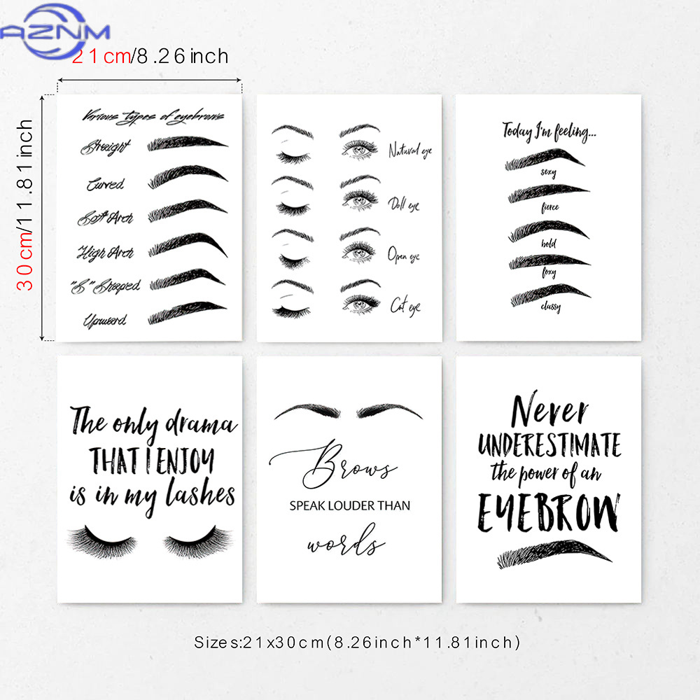 Set of 6 Eyebrow and Eyelash C - Makeup Is Beauty Quotes recension och pris