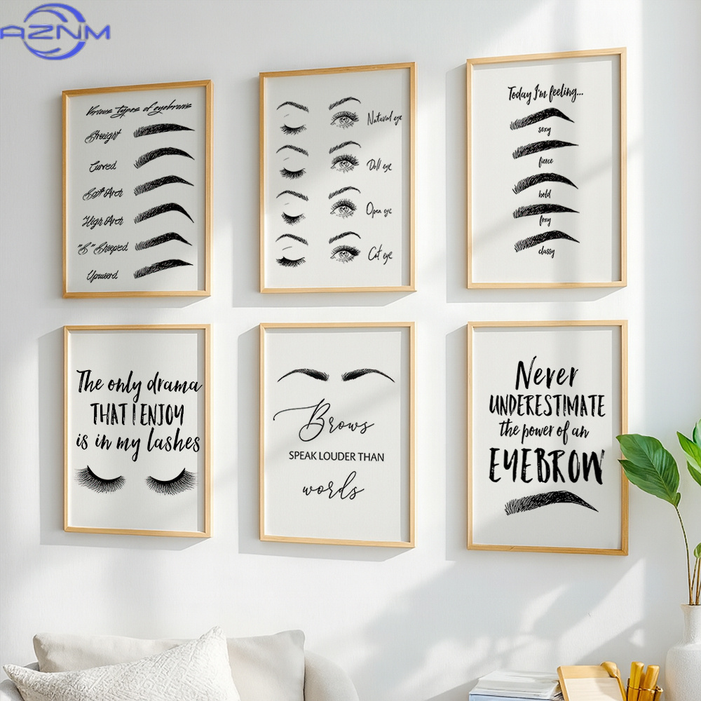 Set of 6 Eyebrow and Eyelash C - Makeup Is Beauty Quotes recension och pris