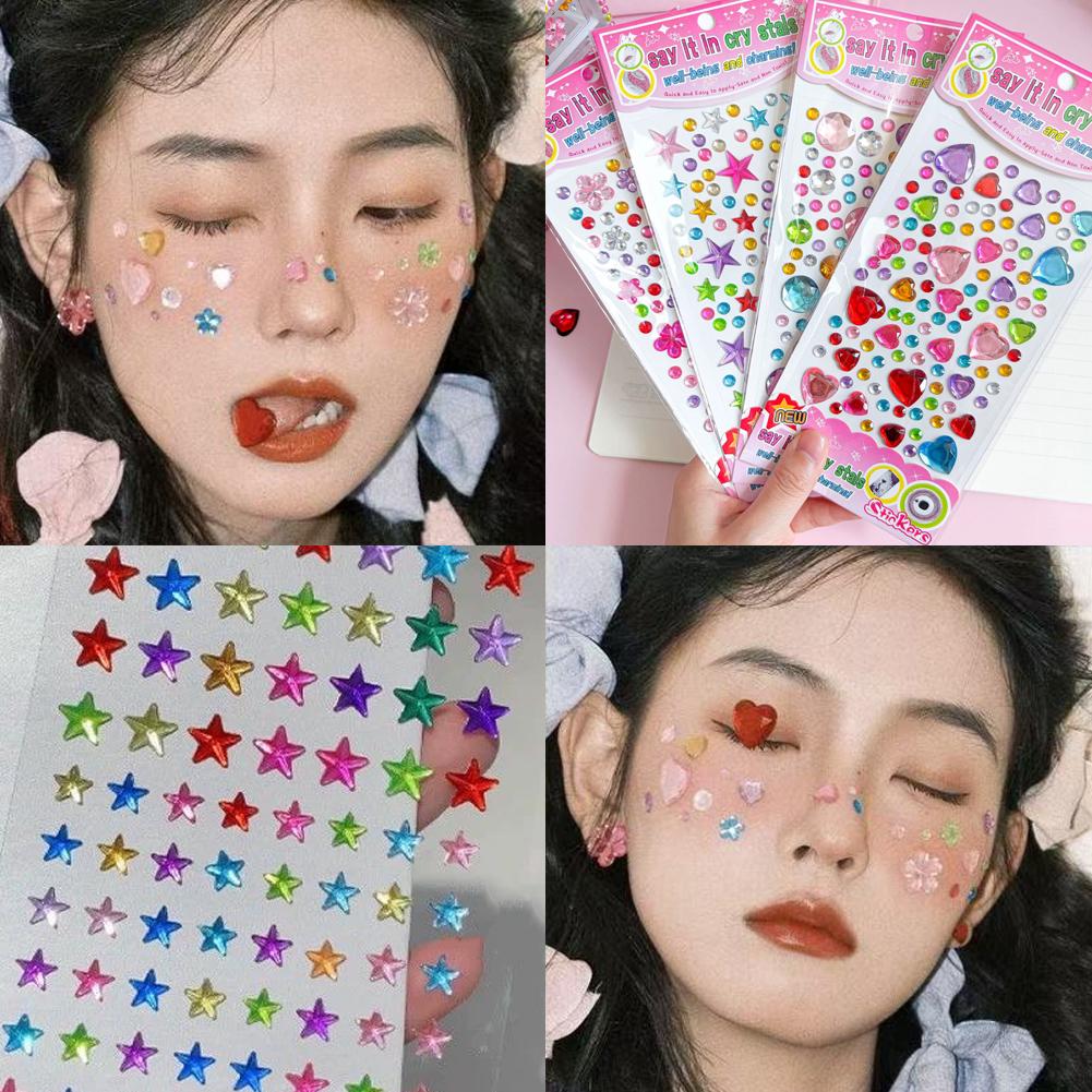 Self-Adhesive Face Rhinestones - Beauty Makeup Quotes recension och pris
