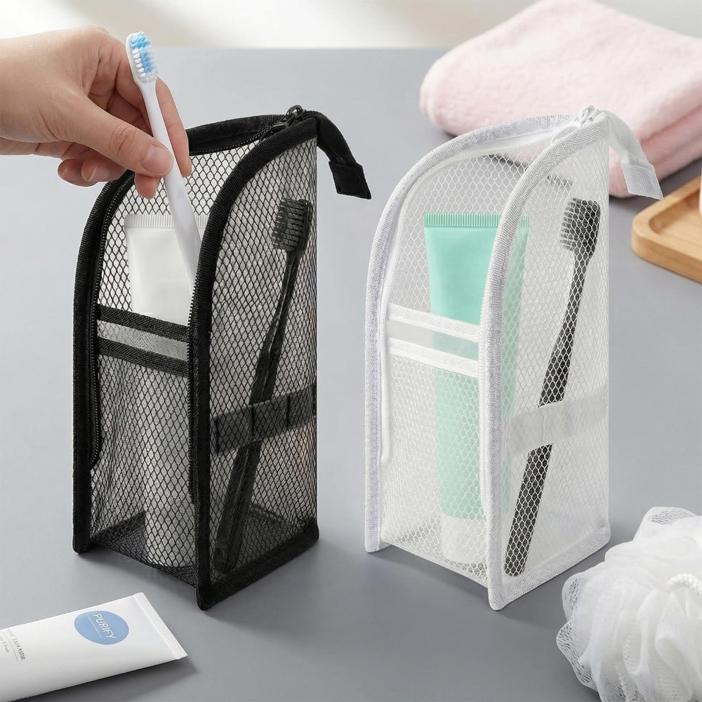 Mesh Toiletry Bag Breathable Q - Beauty Makeup Bag recension och pris