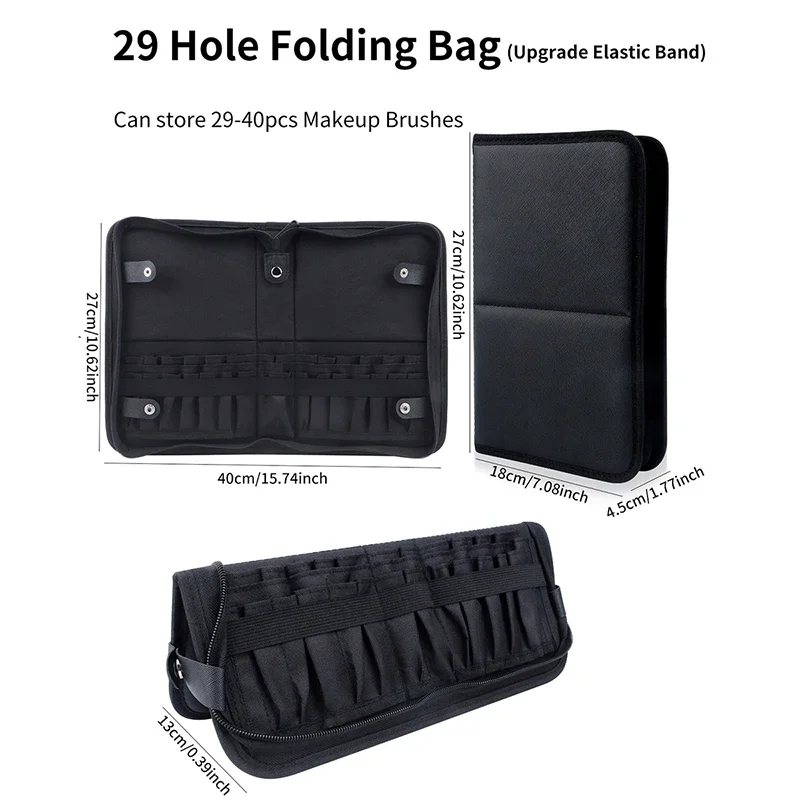29/23 Holes Foldable Makeup Br - Beauty Makeup Bag recension och pris