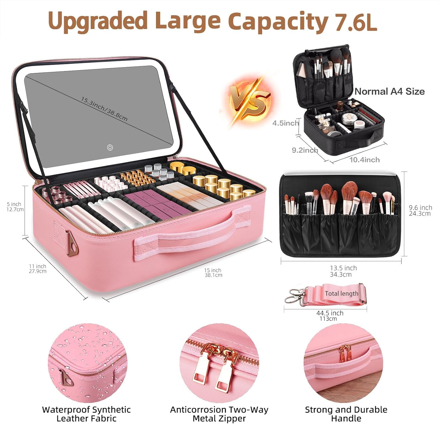 Large Capacity Makeup Bag 15'' - Beauty Makeup Bag recension och pris